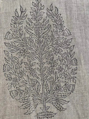 Flower Heavy linen fabric designer Indian hand block print heavy fabric pillowcases thick linen upholstery block printing art table - Rohiyaan